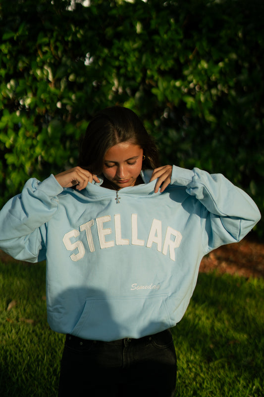 STELLAR SOMEDAY HOODIE - GLACIER BLUE / IVORY